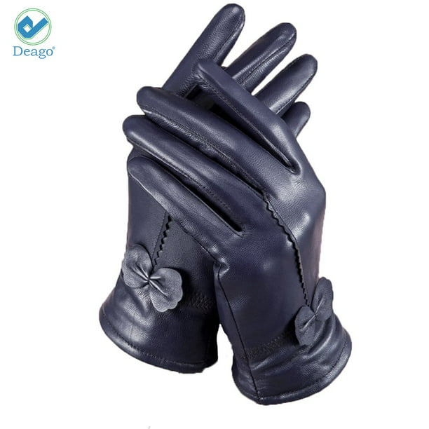 Mittens Warm Winter Gloves Driving Men's Women Leather Gloves Touch Screen Nice